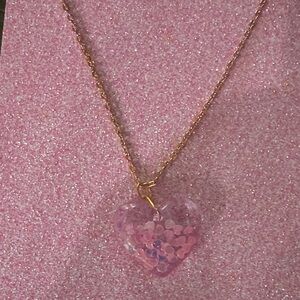 Pink Heart Pendant Necklace